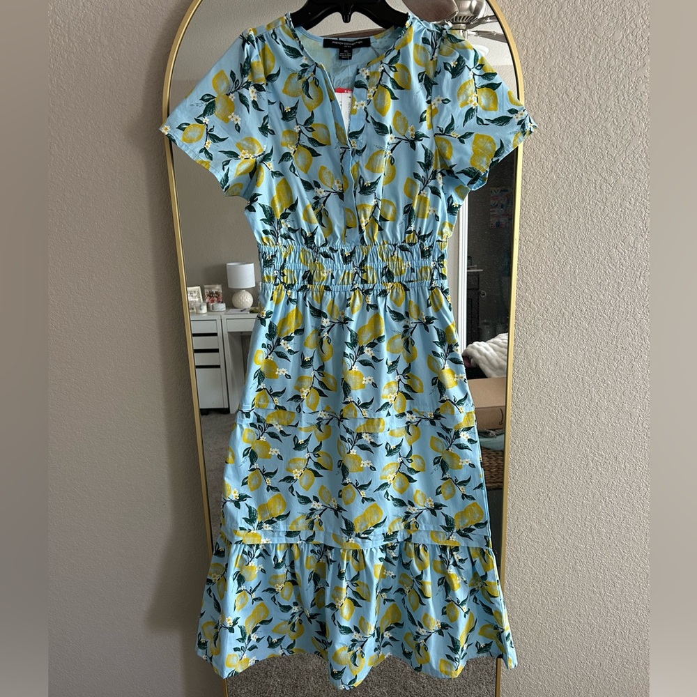 NWT French Connection Bluebird Lemon Maxi Dress